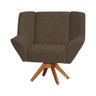 Kit 4 Poltronas Decorativa Dimitri Prime Veludo Marrom Base Giratória em Madeira Maciça - 3
