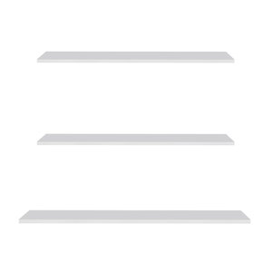 Prateleira Flutuante para Escritório Kit 3 com Suporte Invisível Cp2 Yara Branco - Lumil Lumil Móvei