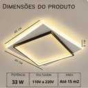 Ver imagem 6 de Luminária de Led de Sobrepor Dois Quadrados 33w Bivolt 3 em 1