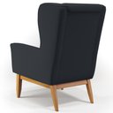 Ver imagem 6 de Poltrona Decorativa Fixa Base de Madeira Milena D02 Linho Chumbo C-465 - Lyam Decor