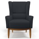 Ver imagem 3 de Poltrona Decorativa Fixa Base de Madeira Milena D02 Linho Chumbo C-465 - Lyam Decor