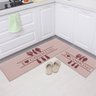 Jogo Tapete Cozinha Rosa Algodão Antiderrapante 3 Peças Cooking FASTLAR Jogo de Tapetes - 3