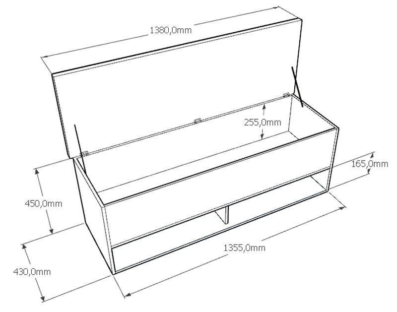 Calçadeira Bau Marry com Sapateira para Cama Box de Casal Castanho Suede Bege - 3