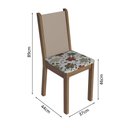 Ver imagem 3 de Conjunto Sala de Jantar Mesa Tampo de Madeira 4 Cadeiras Rustic/crema/hibiscos Alana Madesa