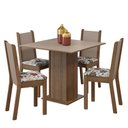 Ver imagem 2 de Conjunto Sala de Jantar Mesa Tampo de Madeira 4 Cadeiras Rustic/crema/hibiscos Alana Madesa