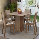 Ver imagem 1 de Conjunto Sala de Jantar Mesa Tampo de Madeira 4 Cadeiras Rustic/crema/hibiscos Alana Madesa