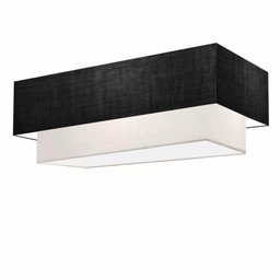 Plafon Duplo Retangular Md-3044 70x30 60x25 Preto Branco - 1