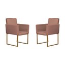 Ver imagem 1 de Conjunto 02 Poltronas para Recepção e Sala Klara Suede Cappuccino