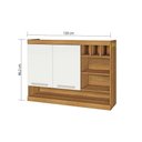 Ver imagem 4 de Armário Aéreo p/ Cozinha Burguesa 2 Portas c/ Adega 120cm Freijó/Branco - Nesher
