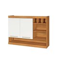 Ver imagem 1 de Armário Aéreo p/ Cozinha Burguesa 2 Portas c/ Adega 120cm Freijó/Branco - Nesher