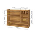 Ver imagem 3 de Armário Aéreo p/ Cozinha Burguesa 2 Portas c/ Adega 120cm Freijó/Branco - Nesher