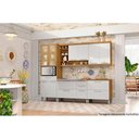 Ver imagem 5 de Armário Aéreo p/ Cozinha Burguesa 2 Portas c/ Adega 120cm Freijó/Branco - Nesher