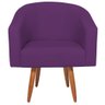 Kit 02 Poltronas Decorativas Sala de Estar Recepção Luiza Pés Palito Suede Roxo - Amarena Móveis - 4