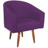 Kit 02 Poltronas Decorativas Sala de Estar Recepção Luiza Pés Palito Suede Roxo - Amarena Móveis - 3