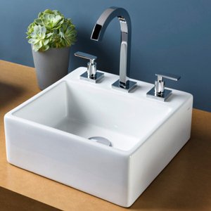 Cuba de Apoio para Lavatório Quadrada 35x35 em Cerâmica Icasa