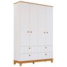 Jogo de Quarto de Bebê  Biscoito - Cômoda Roupeiro e Berço Mini Cama - Branco Nature - 2