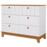 Jogo de Quarto de Bebê  Biscoito - Cômoda Roupeiro e Berço Mini Cama - Branco Nature - 4