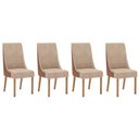 Ver imagem 1 de Kit 4 Cadeiras Sala Jantar Ivy 4 Un Nature/courano/caramelo/creme - Henn