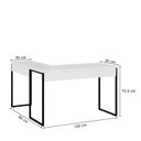 Ver imagem 3 de Escrivaninha Mesa Escritório em L Work 120cm Industrial Branco e Preto