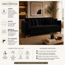 Ver imagem 5 de Sofá Living Nevada 4 Lugares 2,20m Veludo Preto