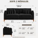 Ver imagem 4 de Sofá Living Nevada 4 Lugares 2,20m Veludo Preto