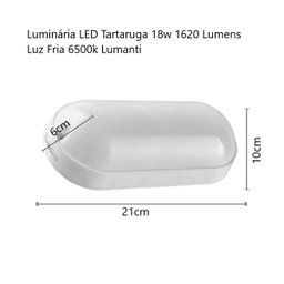 Luminária Tartaruga Branca Led 18w Luz Fria 6500k Bivolt Lumanti Arandela - 3