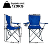 Cadeira Dobrável Camping Confort 120kg Porta-copos Azul Lu0098_az - 6
