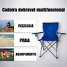 Cadeira Dobrável Camping Confort 120kg Porta-copos Azul Lu0098_az - 8