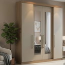 Ver imagem 1 de Guarda Roupa Casal 4 Portas 4 Gavetas Berlim com Espelho