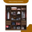 Ver imagem 6 de Guarda Roupa Casal com Espelho 4 Portas 4 Gavetas Berlim Nogueira/Fendi Marrom