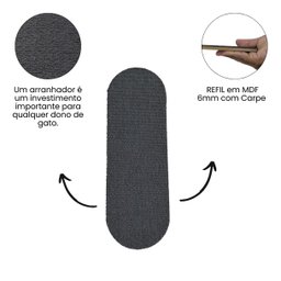 Refil Arranhador Gato Modelo Frajola Grande Carpe - Cinza - 4