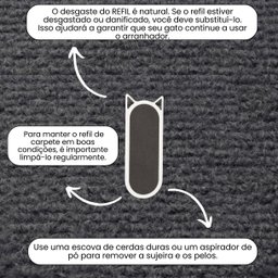 Refil Arranhador Gato Modelo Frajola Grande Carpe - Cinza - 3