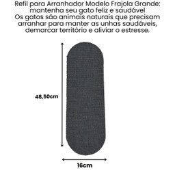 Refil Arranhador Gato Modelo Frajola Grande Carpe - Cinza - 2