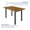 Mesa Retangular Tampo Madeira Maciça Ripado 140x75cm Base Tubo 3" - 5