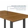Mesa Retangular Tampo Madeira Maciça Ripado 140x75cm Base Tubo 3" - 4