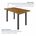 Ver imagem 5 de Mesa de Jantar 6 Lugares Ripado Industrial Madeira Maciça 140x75cm Prata Madeira Maciça/Preto