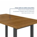 Ver imagem 4 de Mesa de Jantar 6 Lugares Ripado Industrial Madeira Maciça 140x75cm Prata Madeira Maciça/Preto