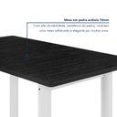 Ver imagem 4 de Mesa de Jantar Retangular 6 Lugares Tampo de Ardósia e Aço 140x75cm Branco