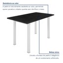 Ver mais imagens de Mesa de Jantar Retangular 6 Lugares Tampo de Ardósia e Aço 140x75cm Branco