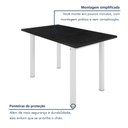 Ver imagem 6 de Mesa de Jantar Retangular 6 Lugares Tampo de Ardósia e Aço 140x75cm Branco