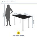 Ver imagem 3 de Mesa de Jantar Retangular 6 Lugares Tampo de Ardósia e Aço 140x75cm Branco