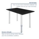 Ver imagem 5 de Mesa de Jantar Retangular 6 Lugares Tampo de Ardósia e Aço 140x75cm Branco