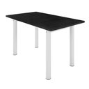 Ver imagem 1 de Mesa de Jantar Retangular 6 Lugares Tampo de Ardósia e Aço 140x75cm Branco