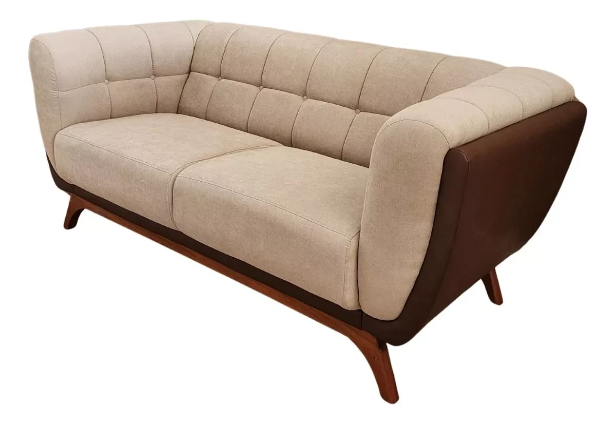 Ver imagem 1 de Sofá 2 Lugares Peonia Living 180 Cm Acquablock/ Tecido Sintético Pés Madeira Nobre Luxo - Harmônica 