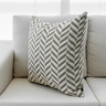Almofada Chevron Cinza & Branco Quadrada:Completa - 3