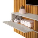 Ver imagem 6 de Painel Ripado Suspenso para TV até 75 Polegadas MDF 250CMX240CM Nicho Trento Marrom