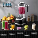 Ver imagem 3 de Liquidificador Profissional Amzchef 1800w com 4 Funções e Jarra de 63oz (preto)