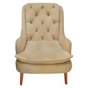 Ver imagem 2 de Kit Poltrona Lille e Puff Suede Bege Rosado - Dominic Decor