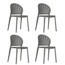 Ver imagem 2 de Conjunto com 4 Cadeiras Lane 83cm x 50,5cm x 46cm Cinza/Chumbo