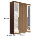 Ver imagem 2 de Guarda Roupa Casal com Cômoda Buriti 4 Portas de Bater 6 Gavetas MDF-MDP Jatobá Areia Acetinado